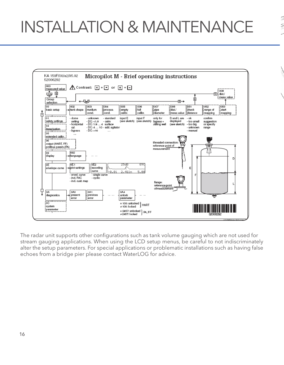 Installation & maintenance | Xylem SDI-12 RADAR User Manual | Page 18 / 40