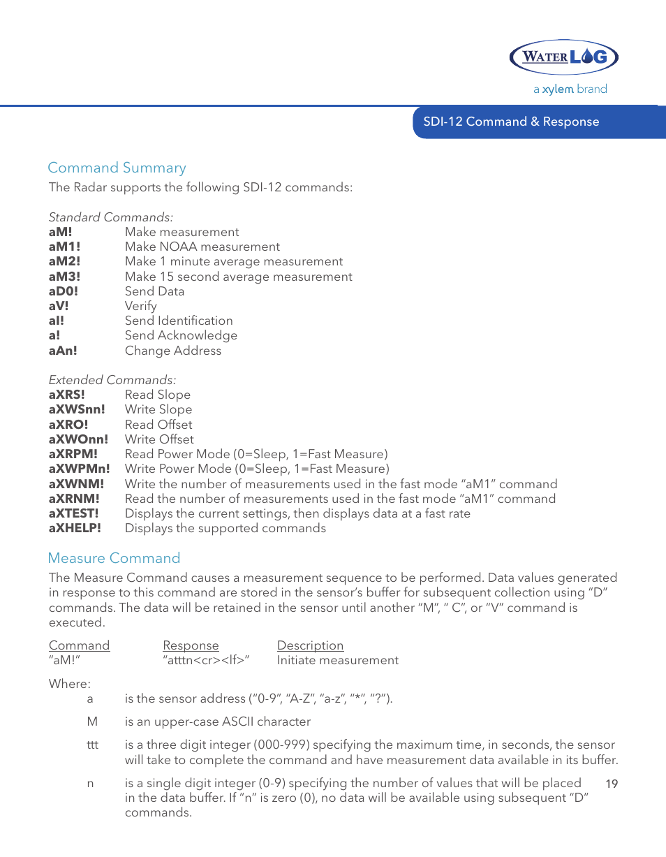 Xylem SDI-12 RADAR User Manual | Page 21 / 40
