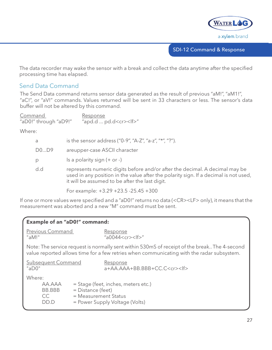 Xylem SDI-12 RADAR User Manual | Page 29 / 40