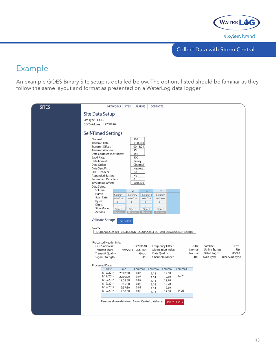 Example | Xylem STORM Central User Manual | Page 15 / 20