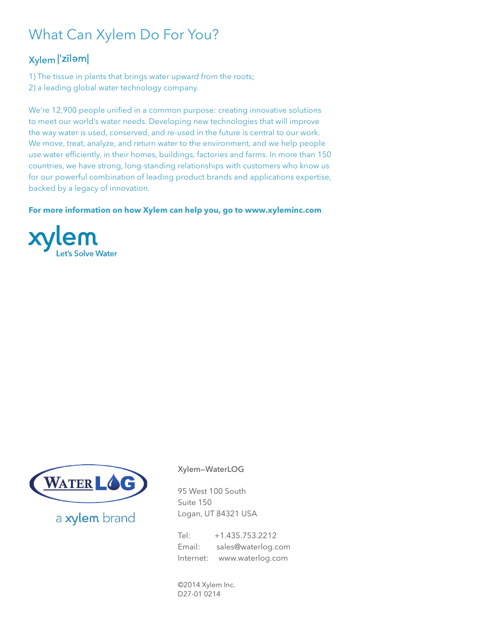 What can xylem do for you | Xylem STORM Central User Manual | Page 20 / 20