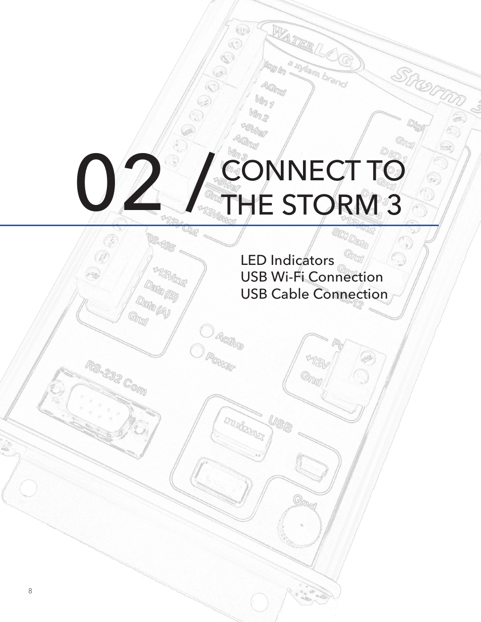 Connect to the storm 3 | Xylem STORM 3 Getting Started Guide User Manual | Page 10 / 18