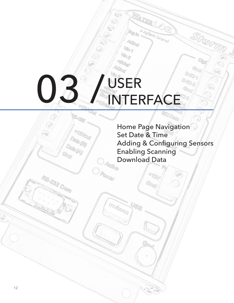 User interface | Xylem STORM 3 Getting Started Guide User Manual | Page 14 / 18
