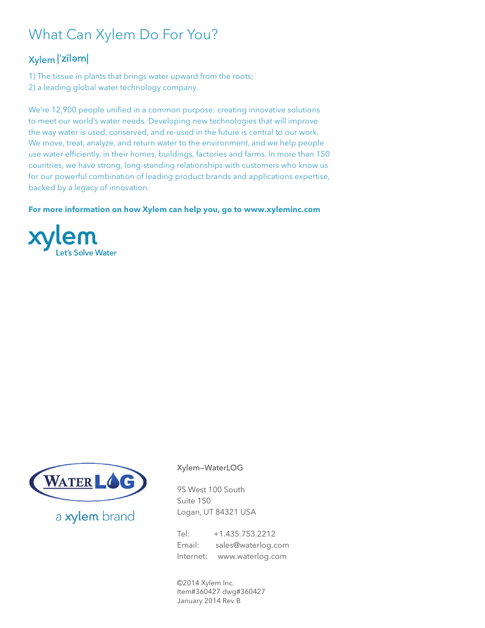 What can xylem do for you | Xylem STORM 3 Getting Started Guide User Manual | Page 18 / 18