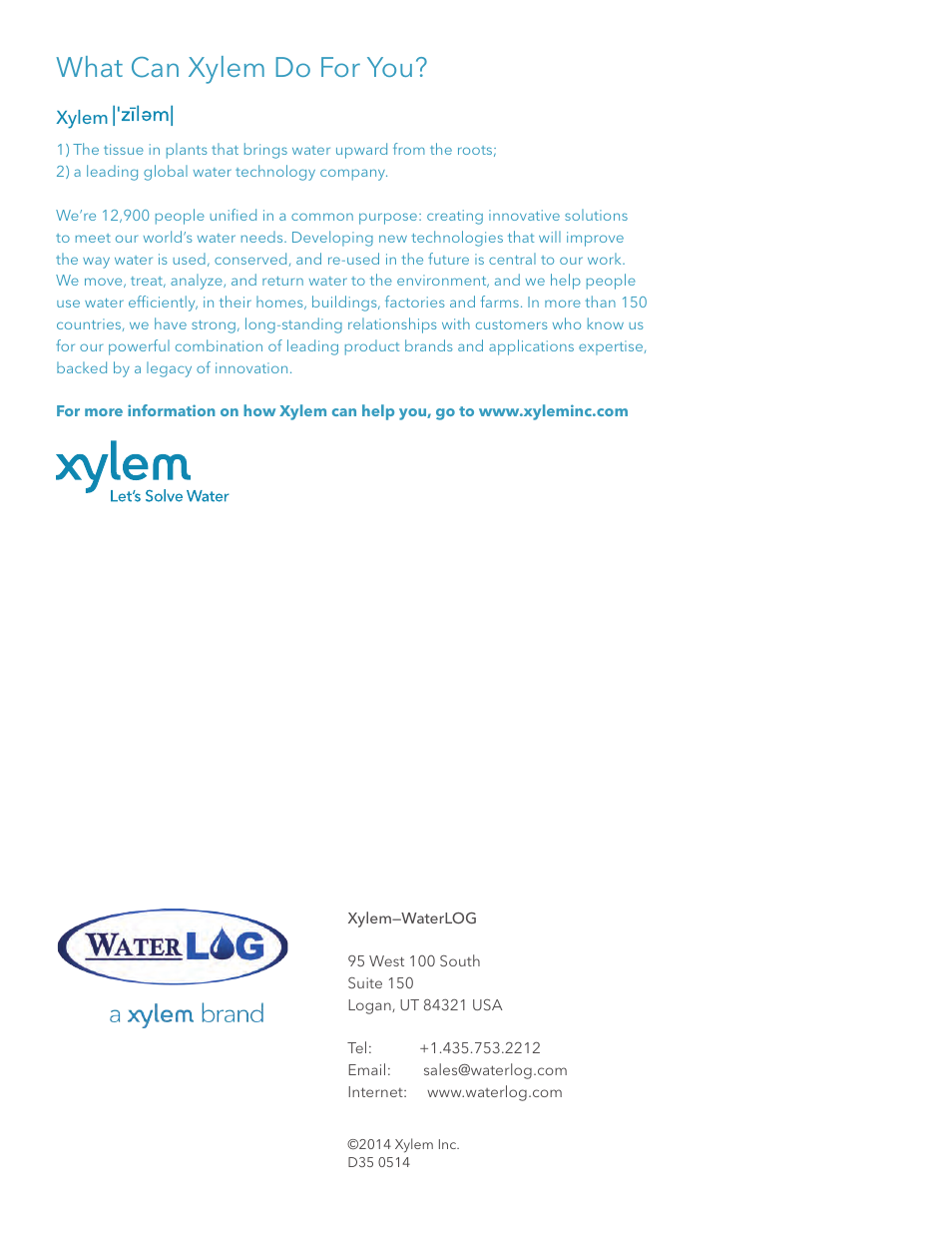 What can xylem do for you | Xylem System 5000 Getting Started Guide User Manual | Page 24 / 24