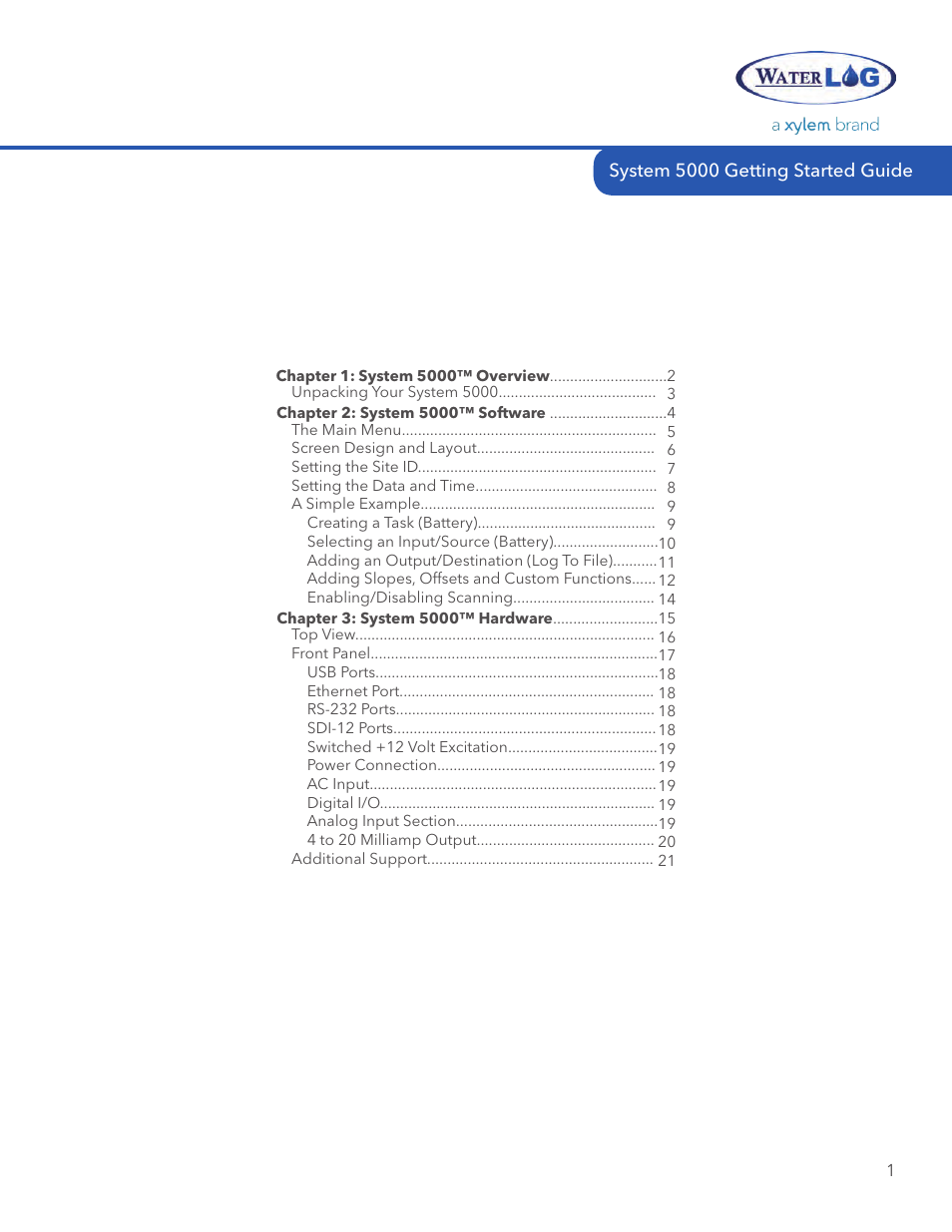 Xylem System 5000 Getting Started Guide User Manual | Page 3 / 24