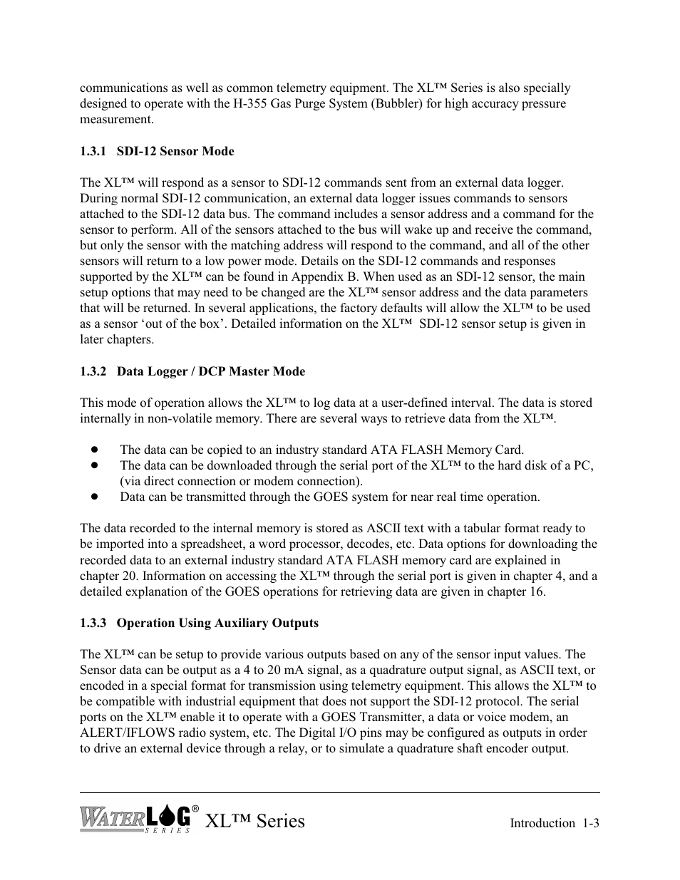 Xl™ series | Xylem XL Series H-522 - Plus User Manual | Page 13 / 272