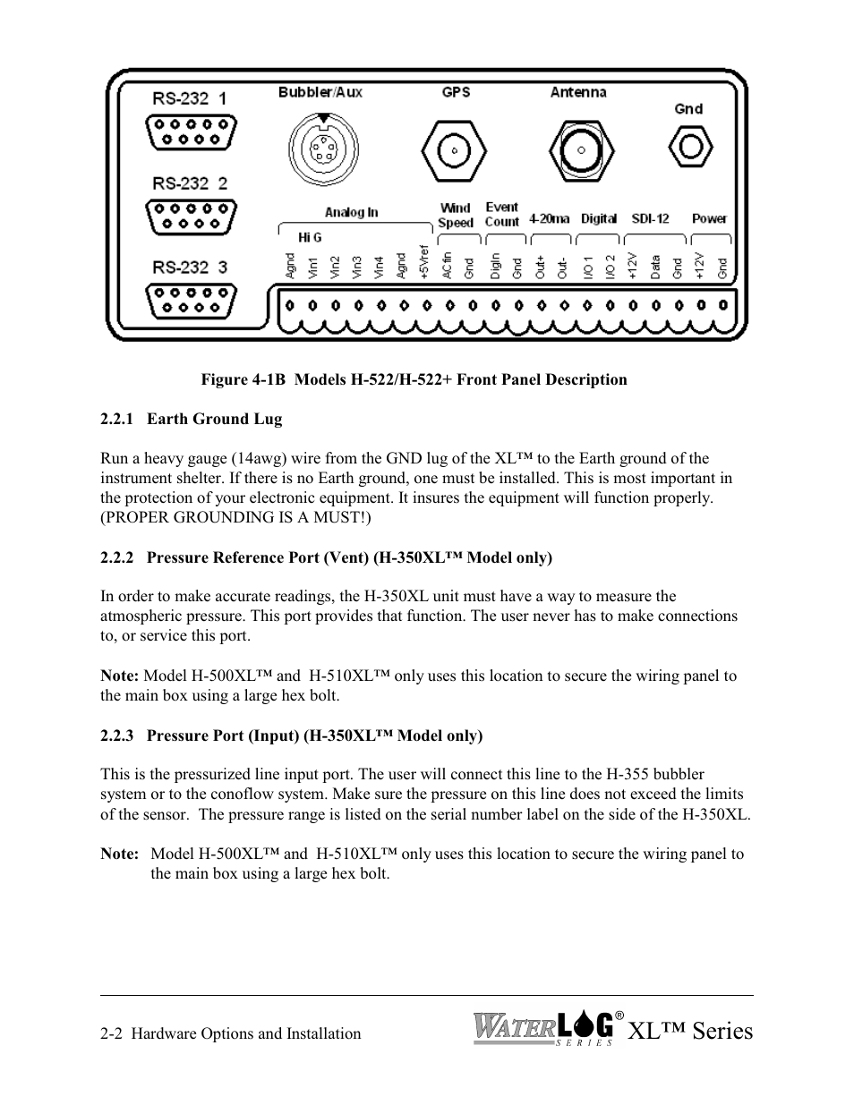 Xl™ series | Xylem XL Series H-522 - Plus User Manual | Page 16 / 272