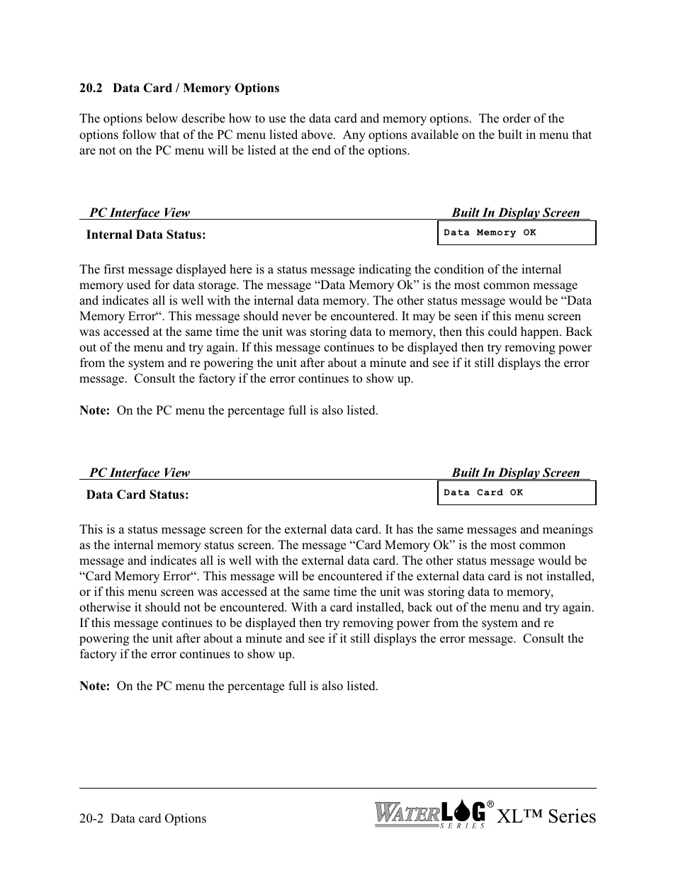 Xl™ series | Xylem XL Series H-522 - Plus User Manual | Page 218 / 272