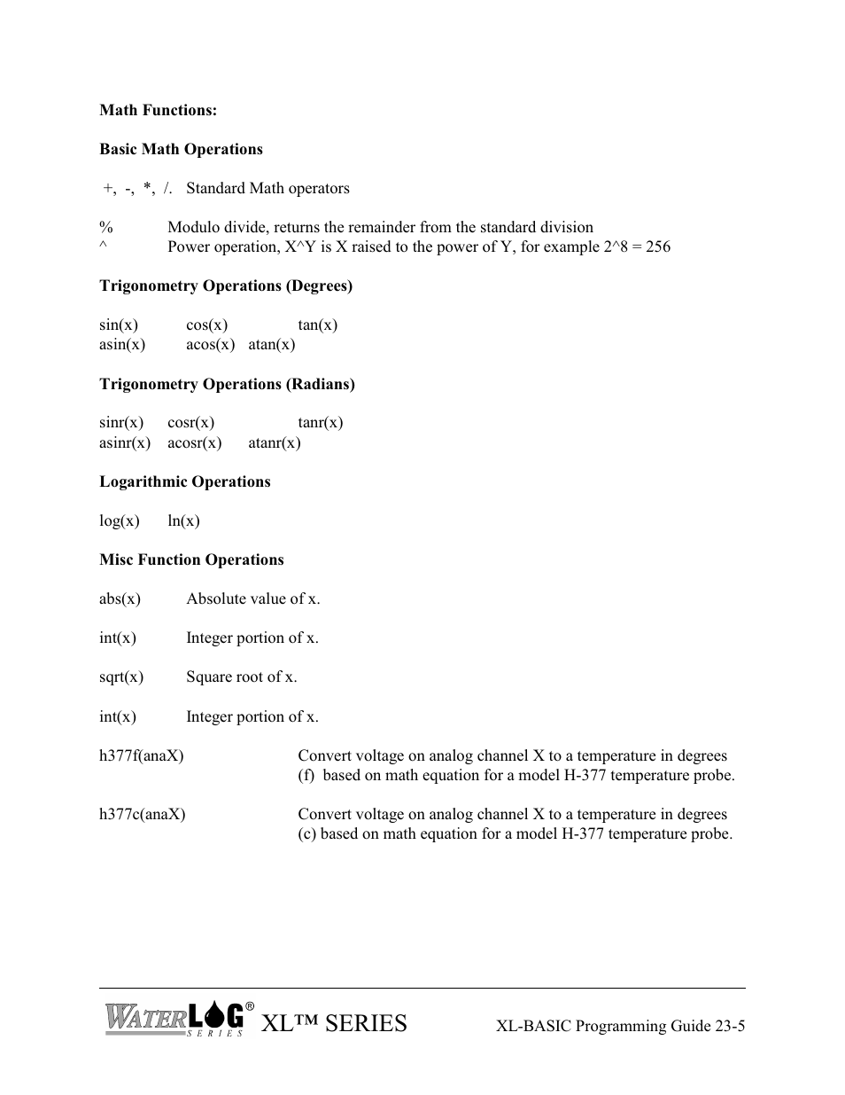 Xl™ series | Xylem XL Series H-522 - Plus User Manual | Page 251 / 272