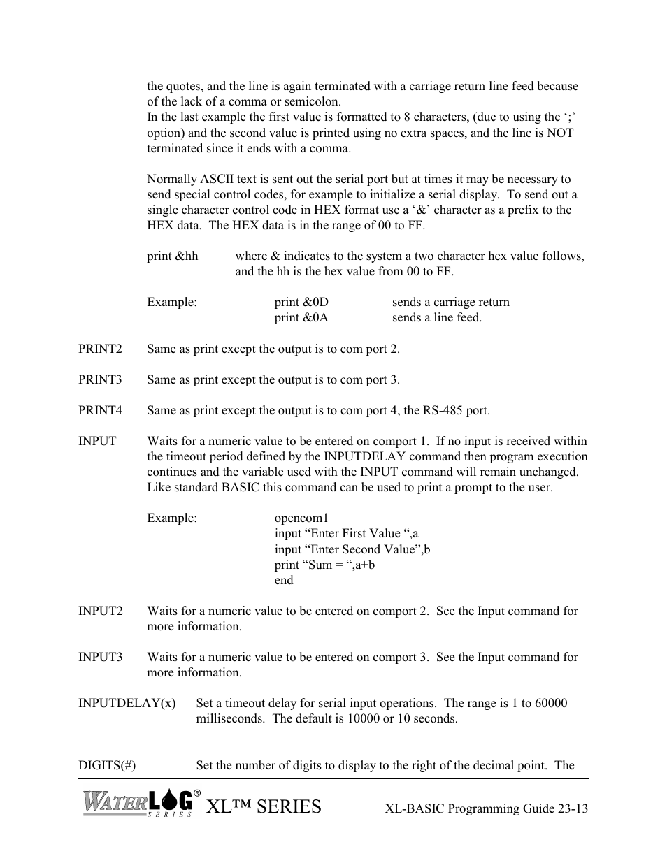 Xl™ series | Xylem XL Series H-522 - Plus User Manual | Page 259 / 272