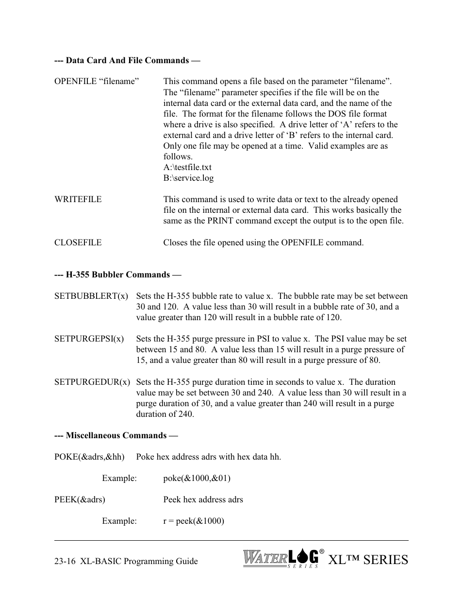 Xl™ series | Xylem XL Series H-522 - Plus User Manual | Page 262 / 272