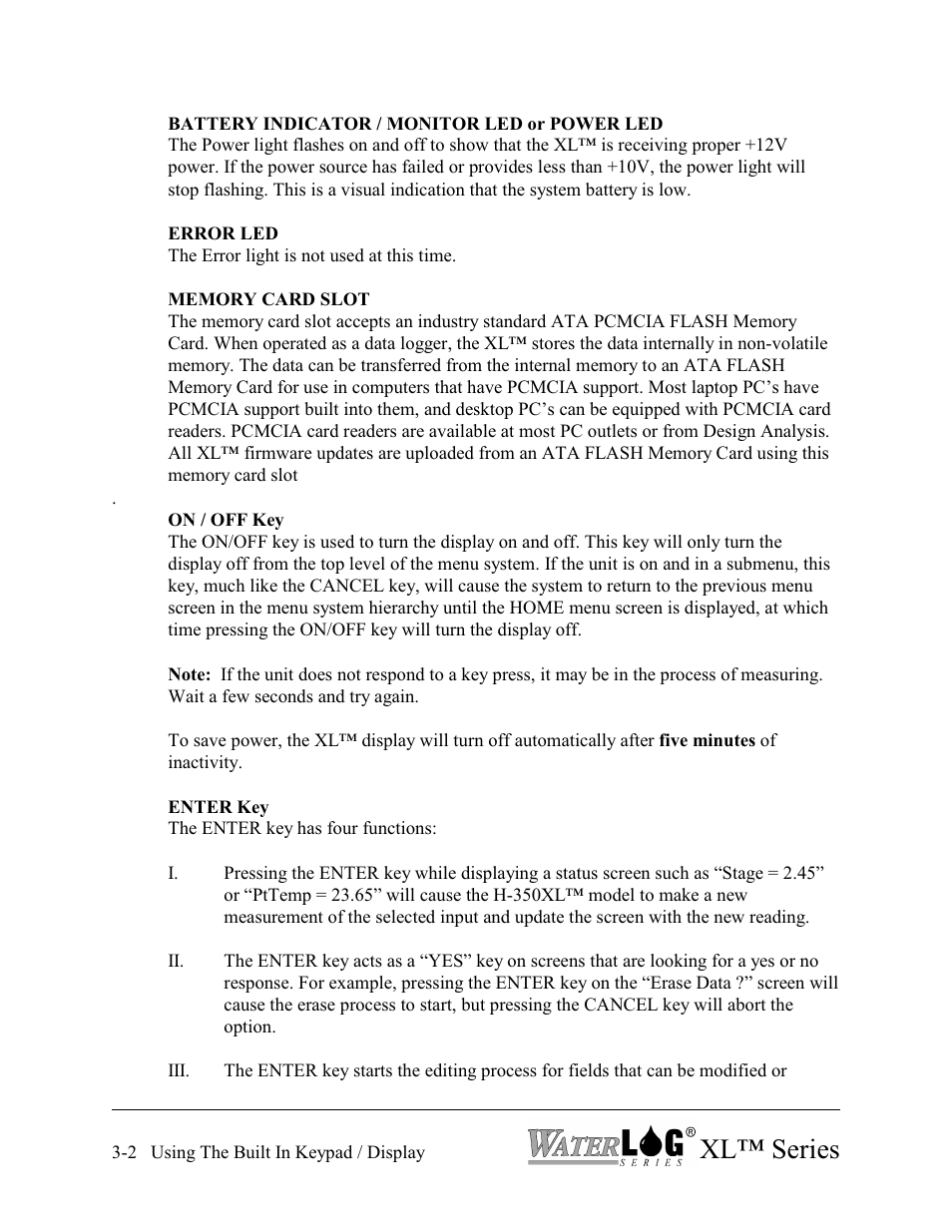 Xl™ series | Xylem XL Series H-522 - Plus User Manual | Page 32 / 272
