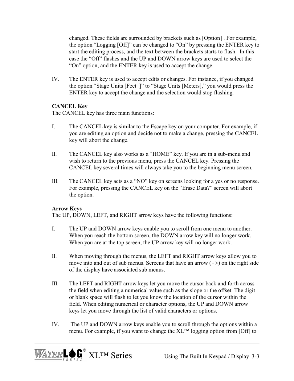 Xl™ series | Xylem XL Series H-522 - Plus User Manual | Page 33 / 272