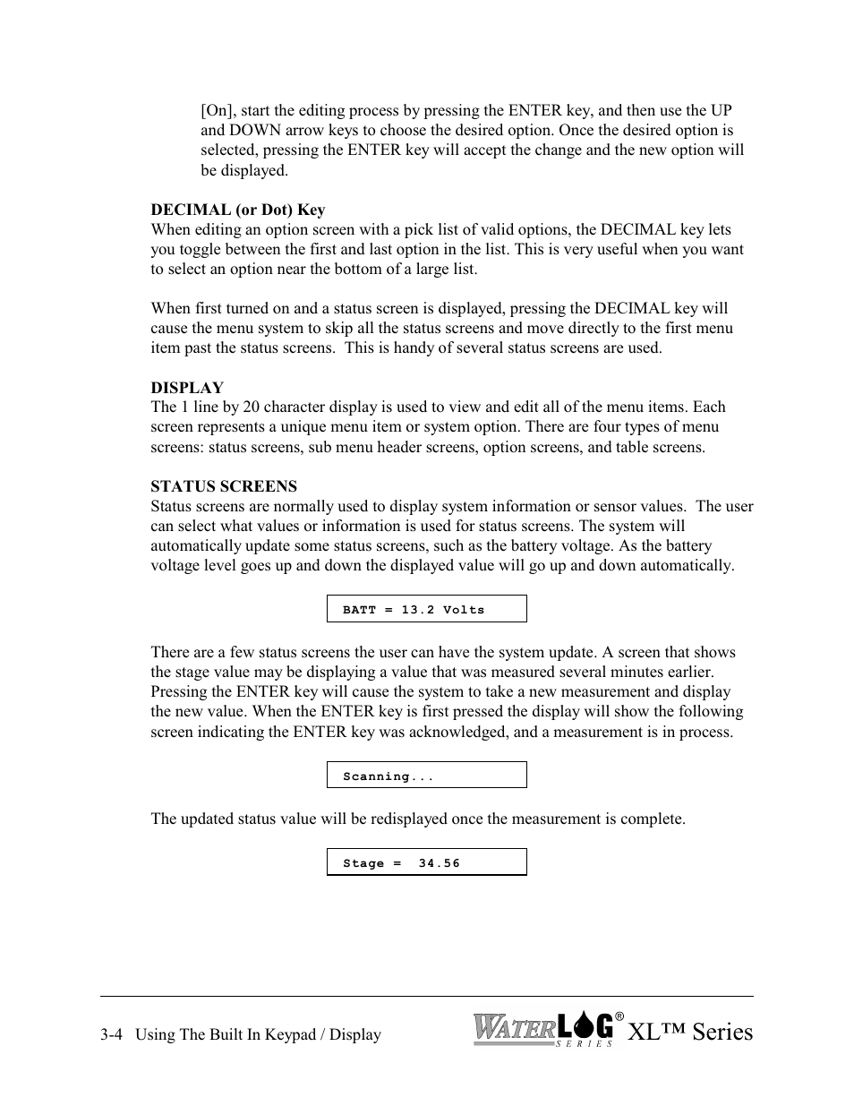 Xl™ series | Xylem XL Series H-522 - Plus User Manual | Page 34 / 272