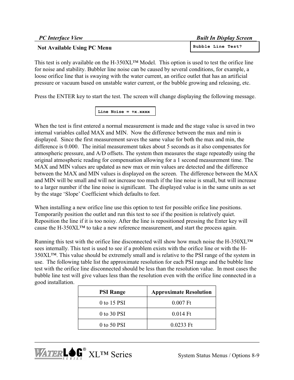 Xl™ series | Xylem XL Series H-522 - Plus User Manual | Page 83 / 272