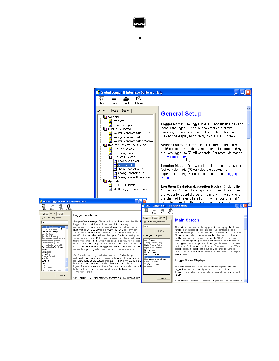 X. on-line help files | Xylem PL200-H HYDRANT WATER PRESSURE LOGGERS User Manual | Page 14 / 28