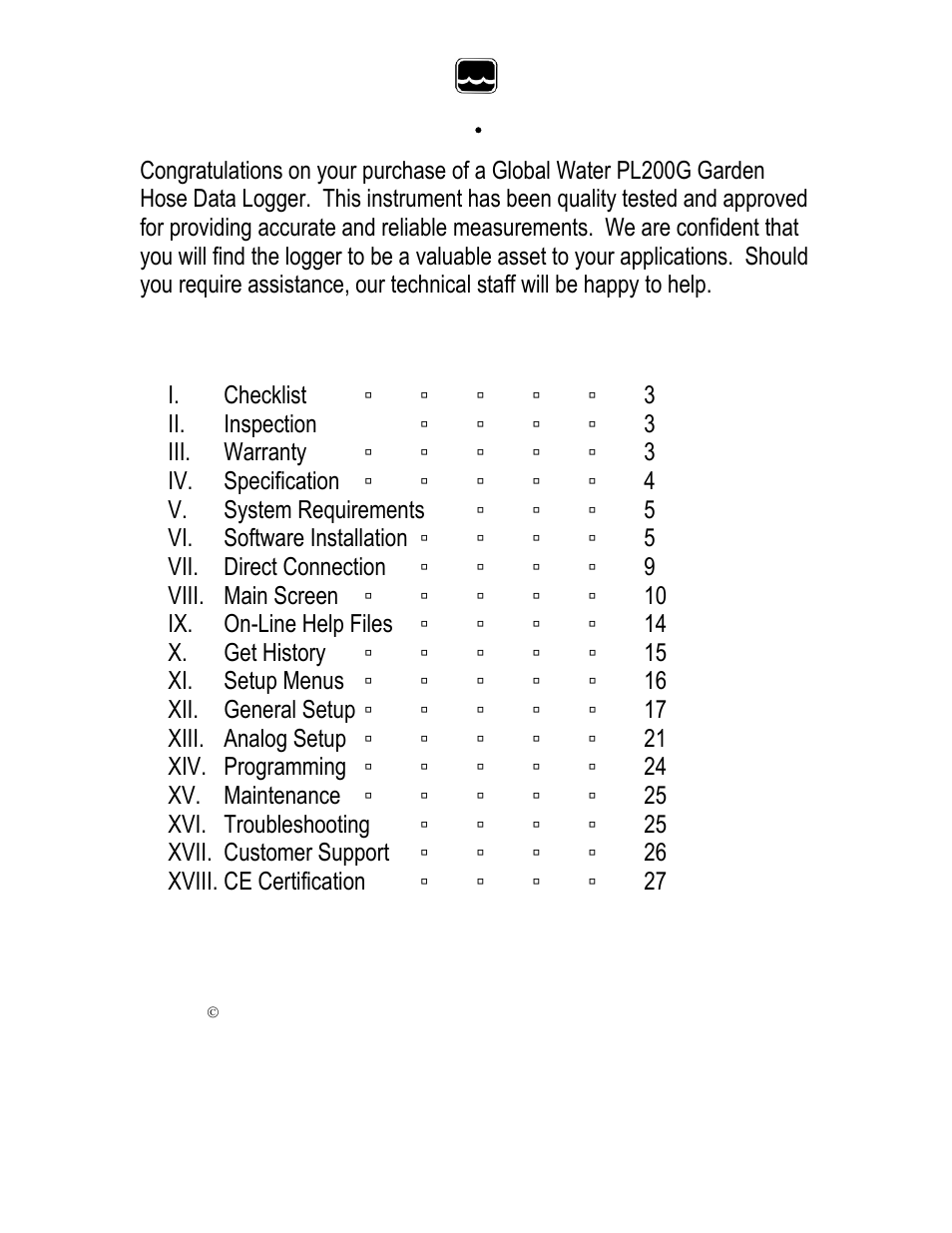 Xylem PL200-G WATER PRESSURE DATA LOGGER User Manual | Page 2 / 27