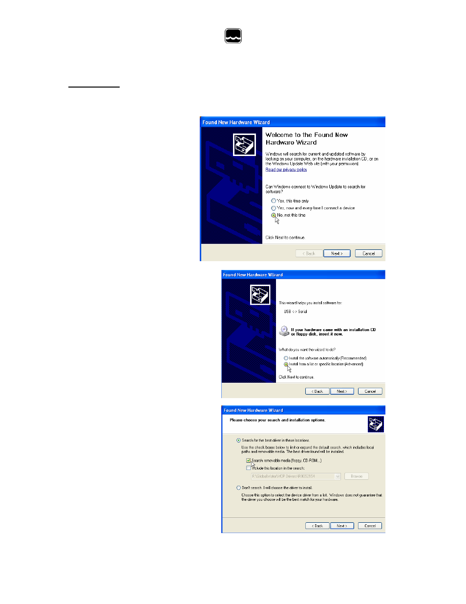 Global water, Wl16u only, Click next | Xylem WL16 WATER LEVEL LOGGERS User Manual | Page 7 / 33