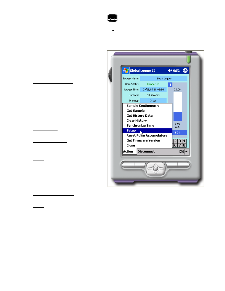Viii. main screen functions | Xylem PDA User Manual | Page 8 / 13