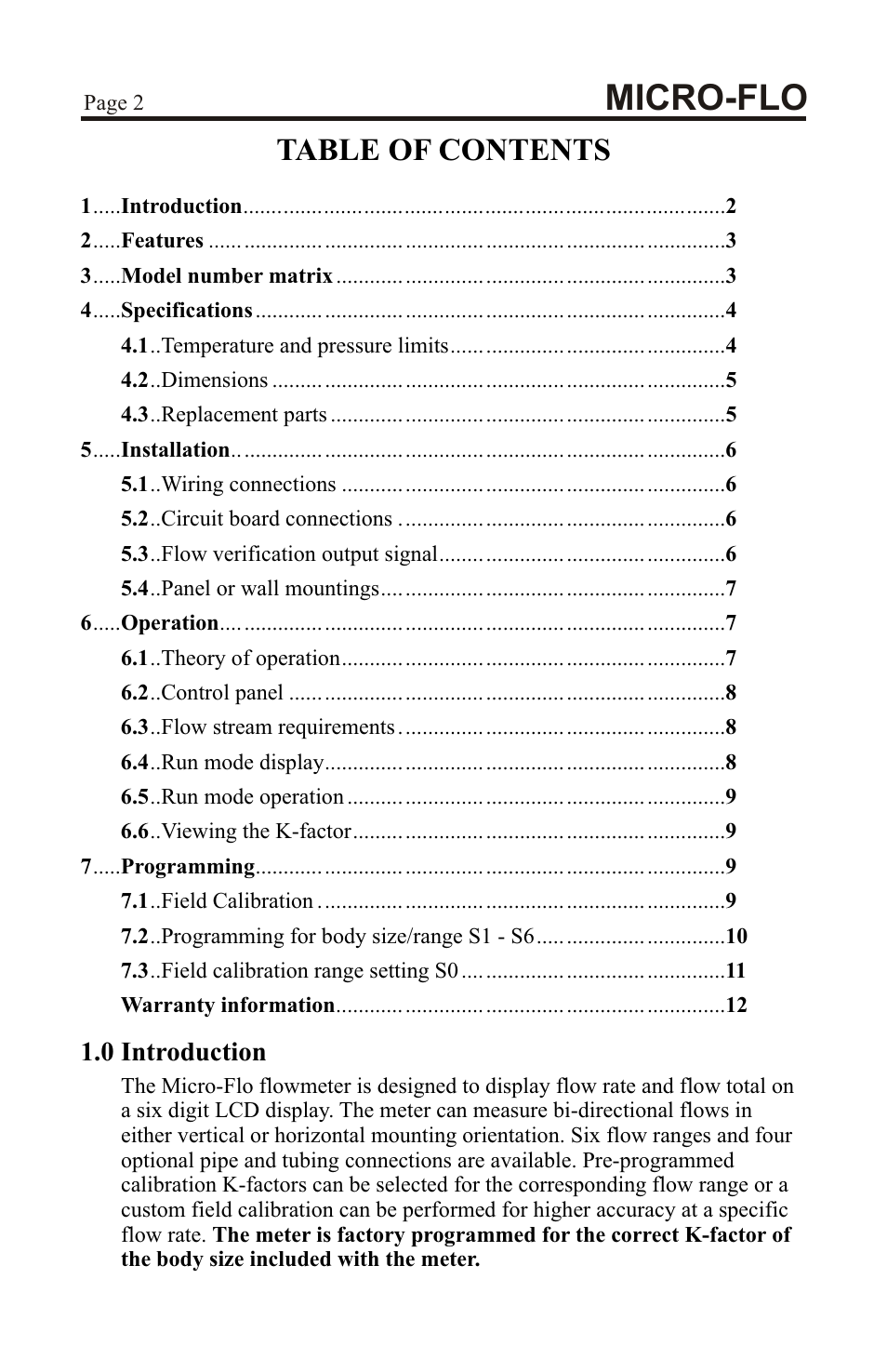 Xylem MICROFLO PADDLEWHEEL FLOWMETERS User Manual | Page 2 / 12