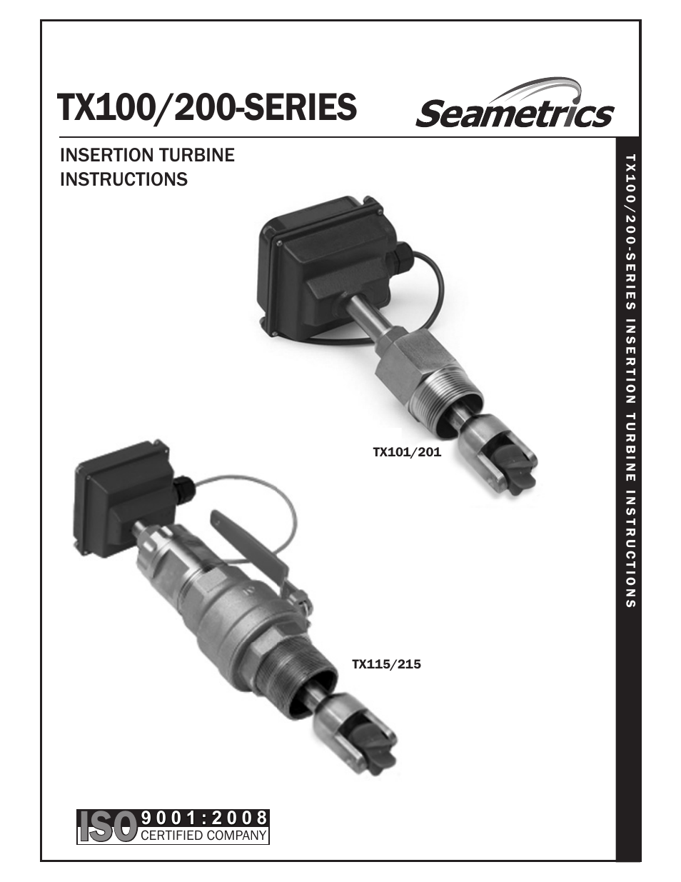 Xylem TX100/200-SERIES ADJUSTABLE TURBINE FLOW METERS User Manual | 12 pages