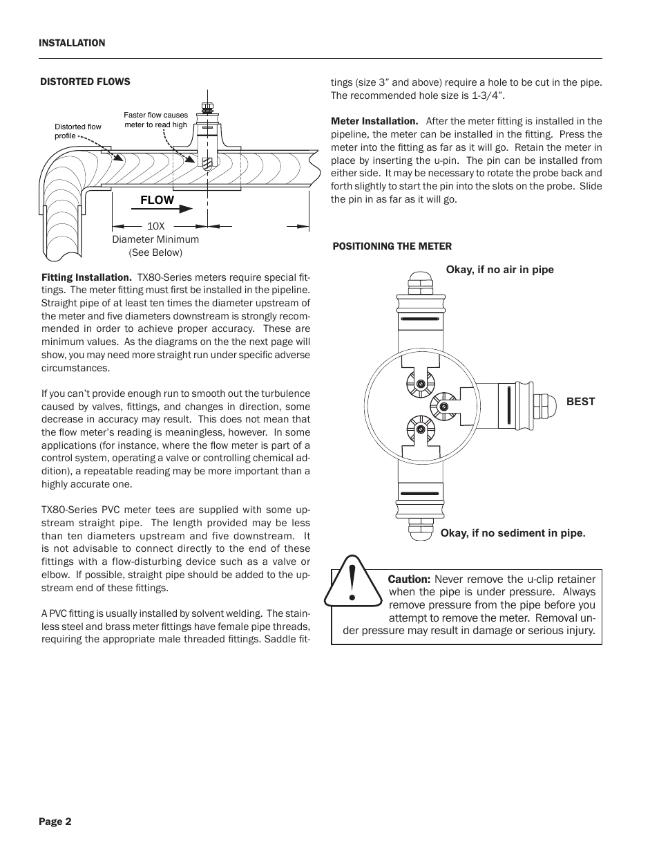 Xylem TX80-Series TURBINE INSERTION FLOW METERS User Manual | Page 4 / 12