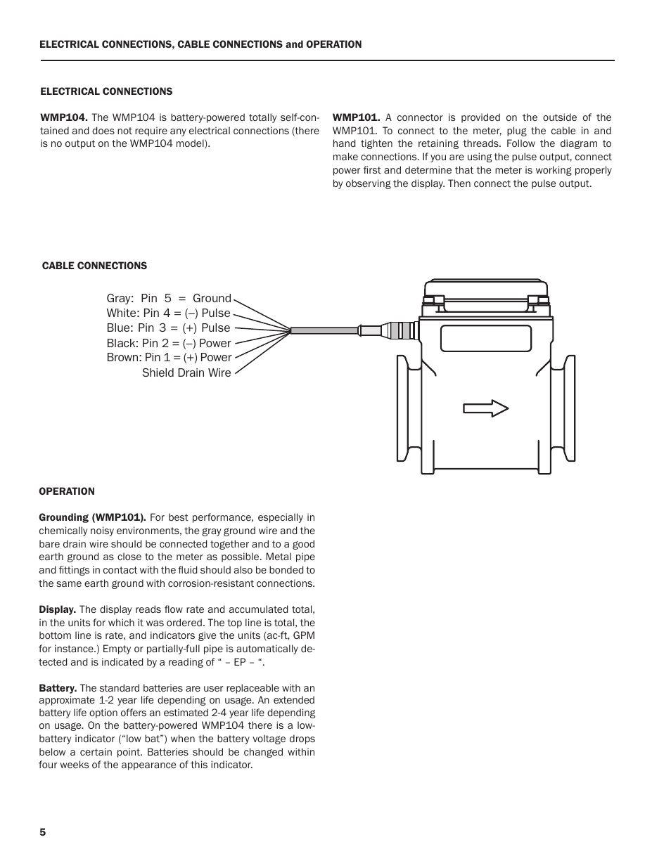 Xylem WMP101-Series ELECTROMAGNETIC FLOWMETERS User Manual | Page 6 / 8