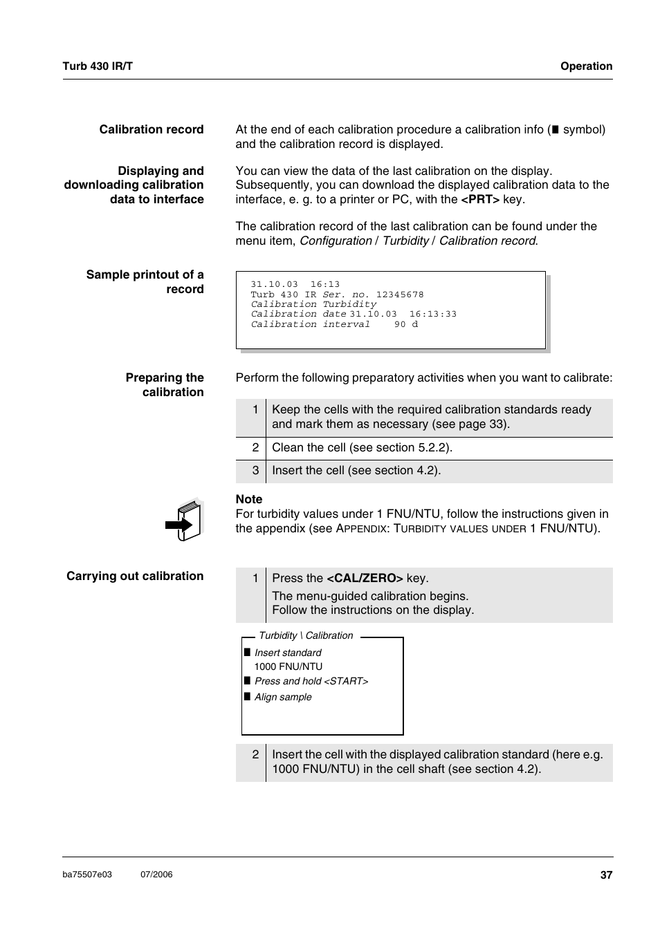 Xylem TURB 430 PORTABLE TURBIDITY METER User Manual | Page 37 / 71