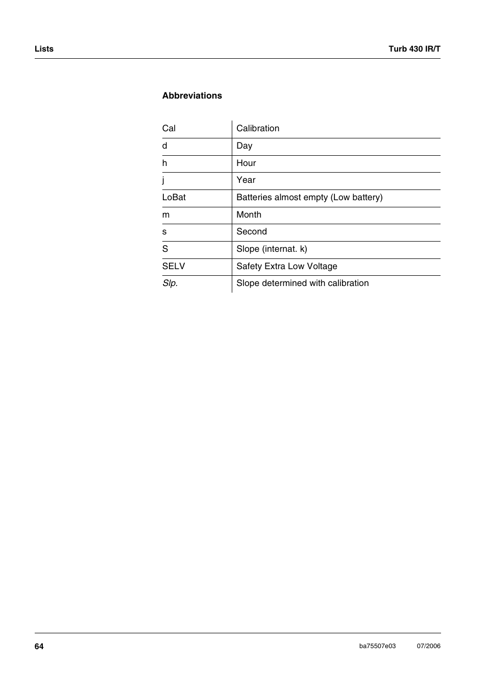 Xylem TURB 430 PORTABLE TURBIDITY METER User Manual | Page 64 / 71