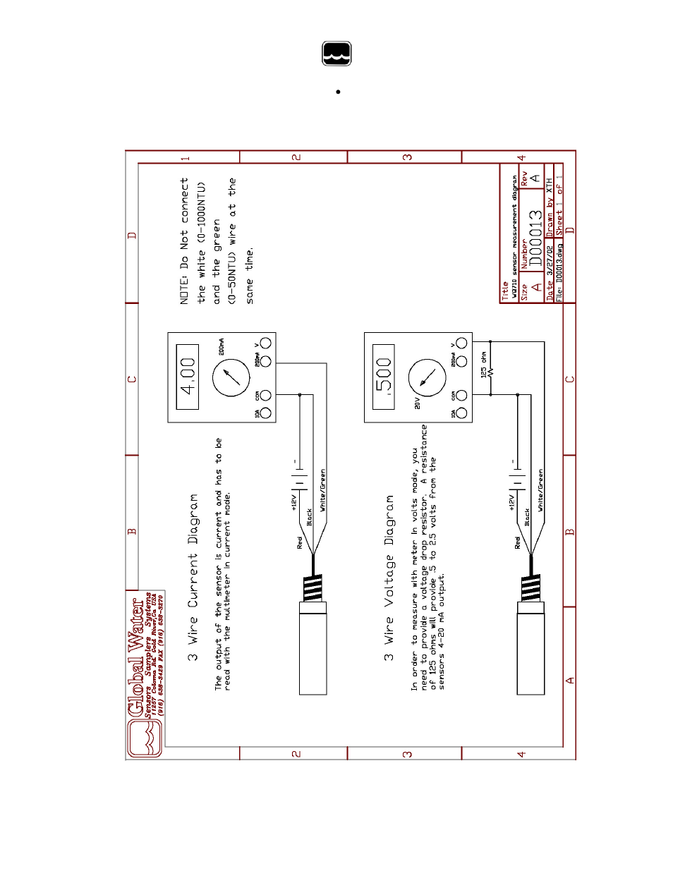 Global water, Appendix c: sensor measurement diagram | Xylem WQ730 TURBIDITY SENSOR User Manual | Page 11 / 12