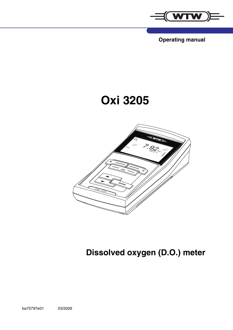 Xylem Oxi 3205 Dissolved oxygen (D.O.) meter User Manual | 44 pages