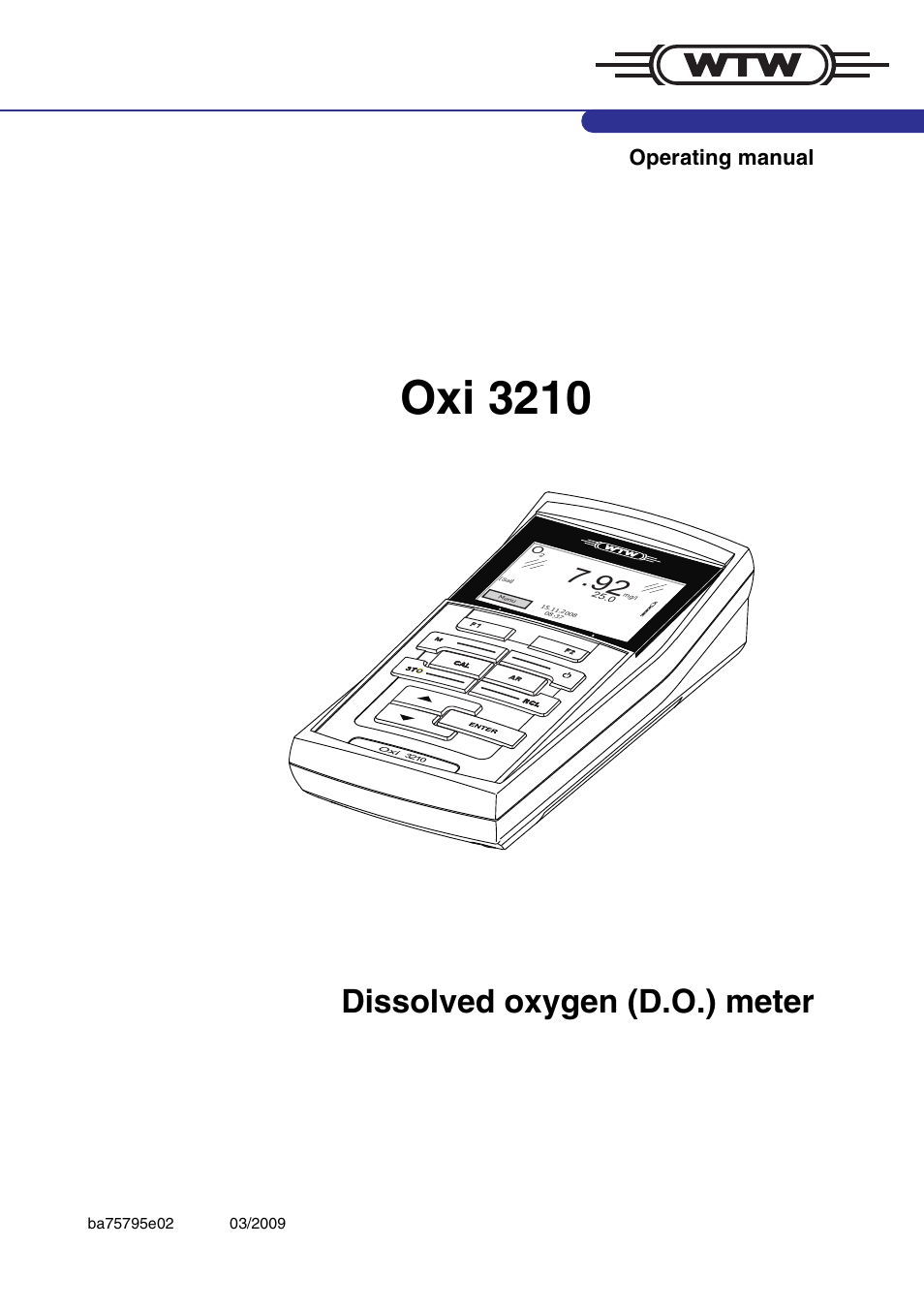 Xylem Oxi 3210 Dissolved oxygen (D.O.) meter User Manual | 52 pages