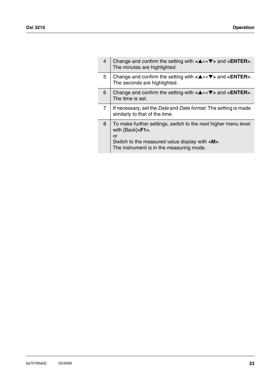 Xylem Oxi 3210 Dissolved oxygen (D.O.) meter User Manual | Page 23 / 52