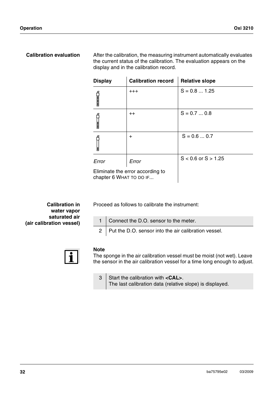 Xylem Oxi 3210 Dissolved oxygen (D.O.) meter User Manual | Page 32 / 52