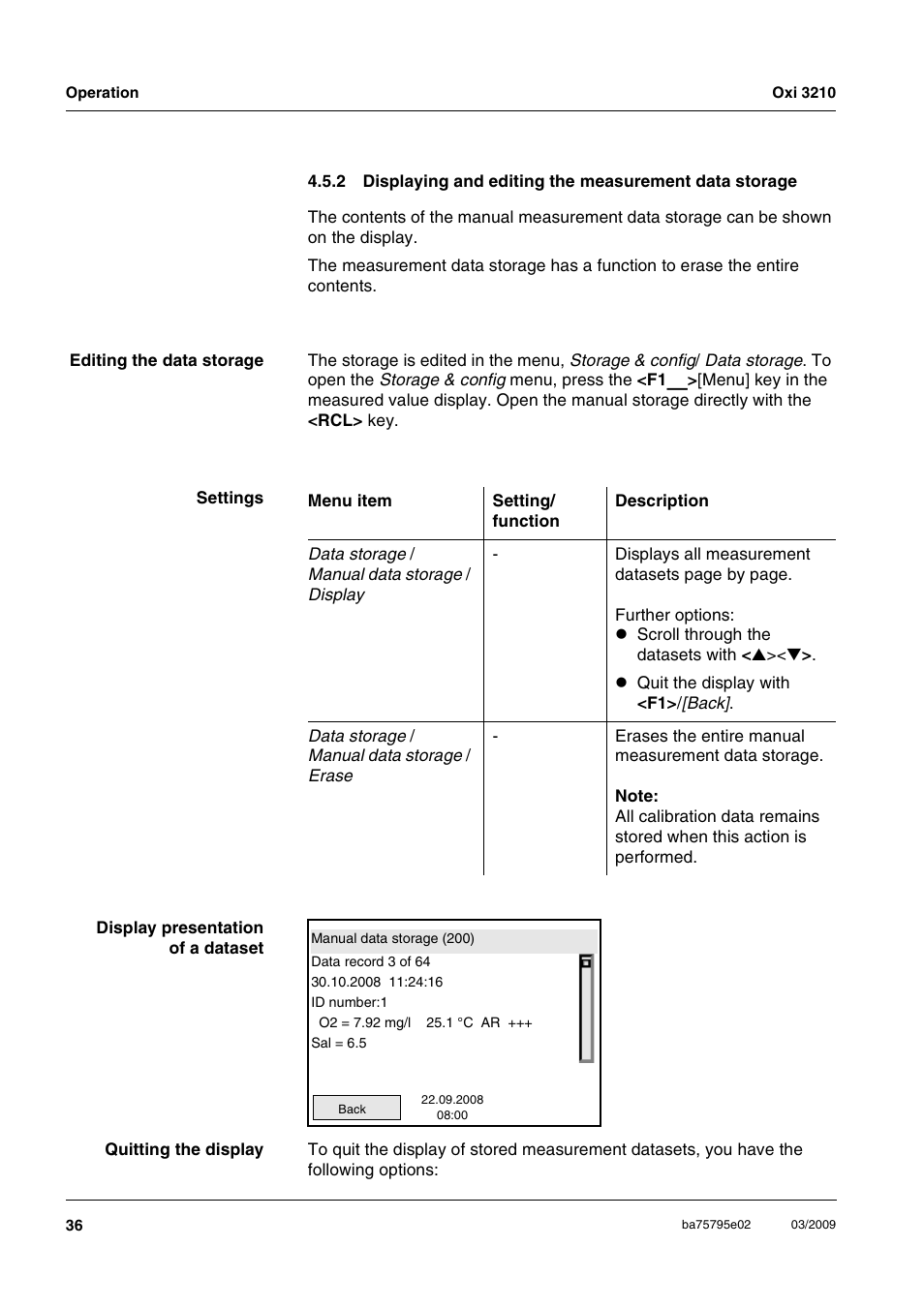 Xylem Oxi 3210 Dissolved oxygen (D.O.) meter User Manual | Page 36 / 52
