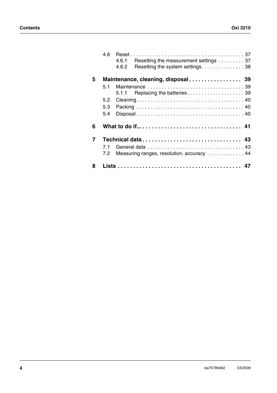 Xylem Oxi 3210 Dissolved oxygen (D.O.) meter User Manual | Page 4 / 52