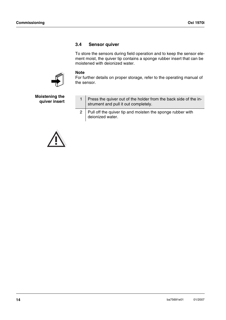 4 sensor quiver, Sensor quiver | Xylem Oxi 1970i PORTABLE DISSOLVED OXYGEN METERS User Manual | Page 14 / 65