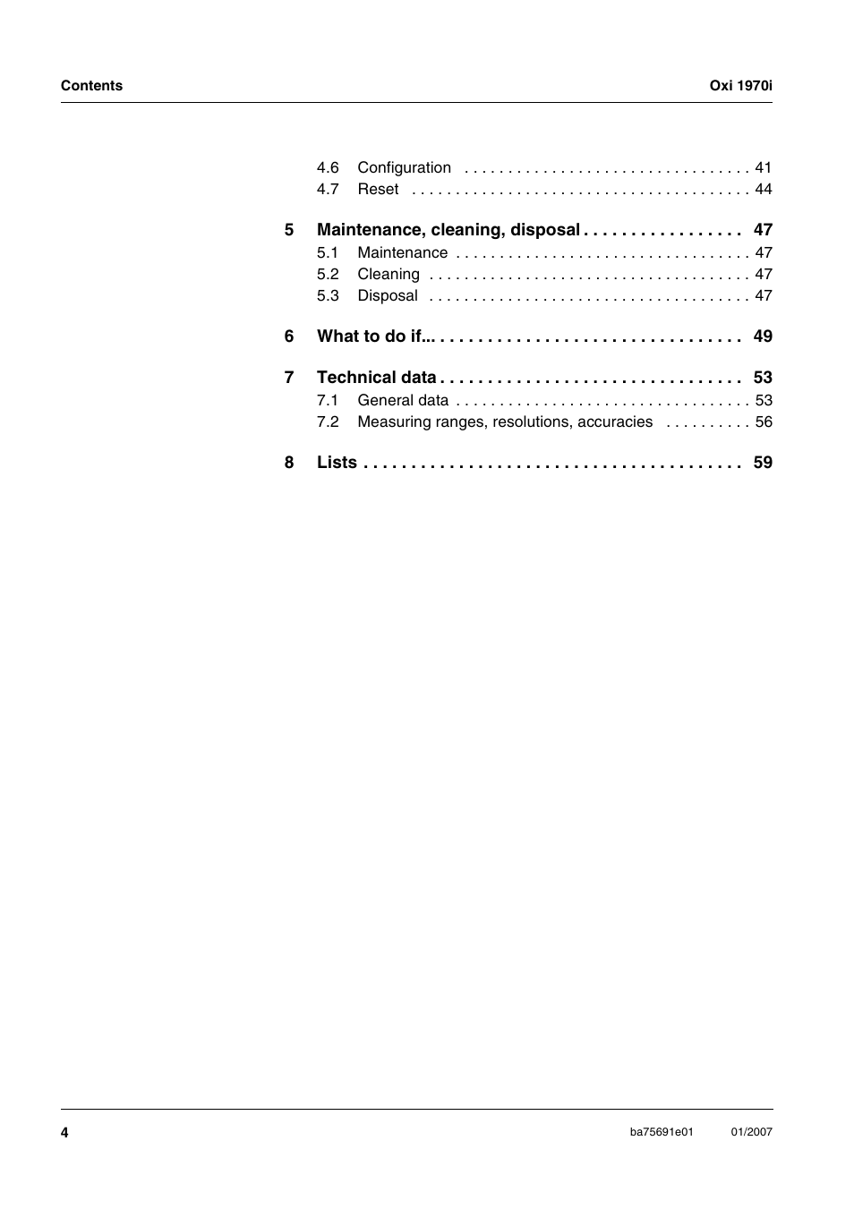 Xylem Oxi 1970i PORTABLE DISSOLVED OXYGEN METERS User Manual | Page 4 / 65