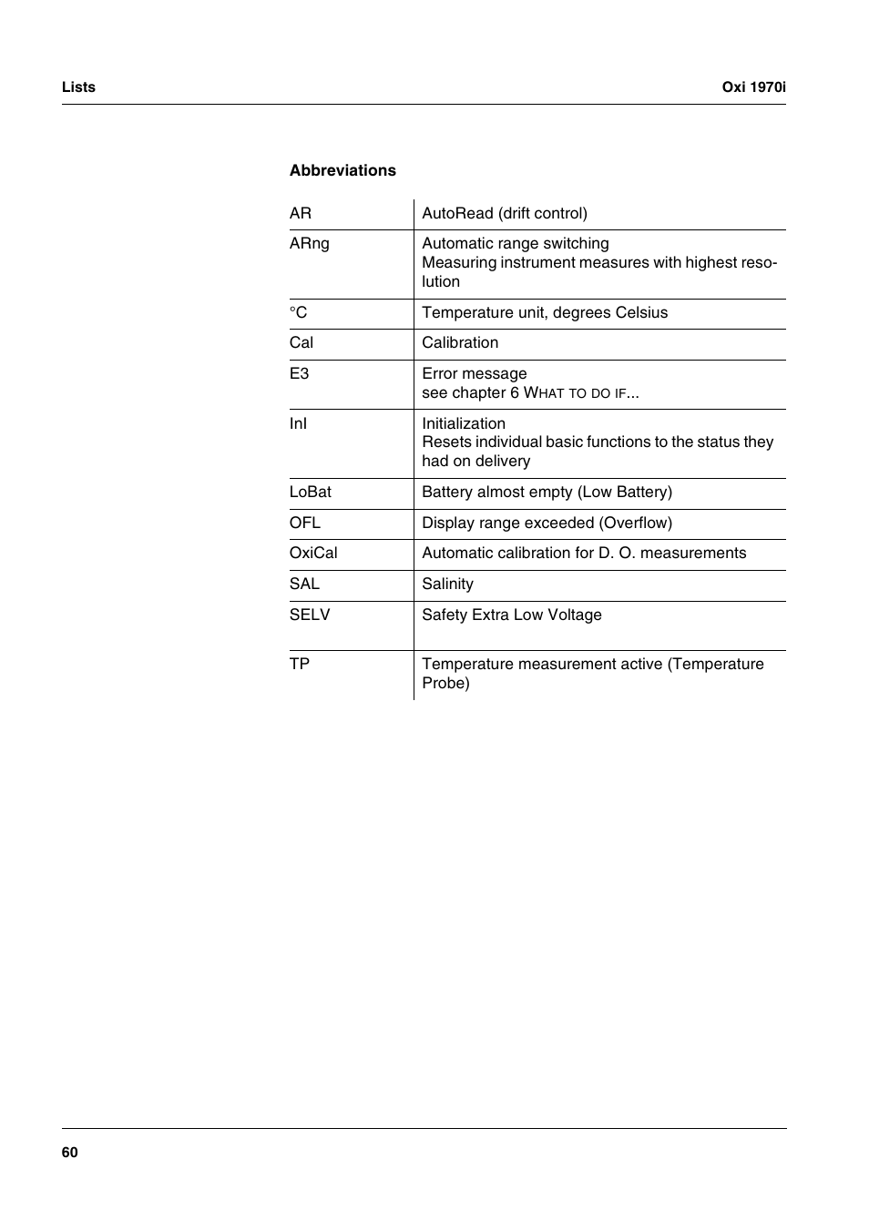 Xylem Oxi 1970i PORTABLE DISSOLVED OXYGEN METERS User Manual | Page 60 / 65