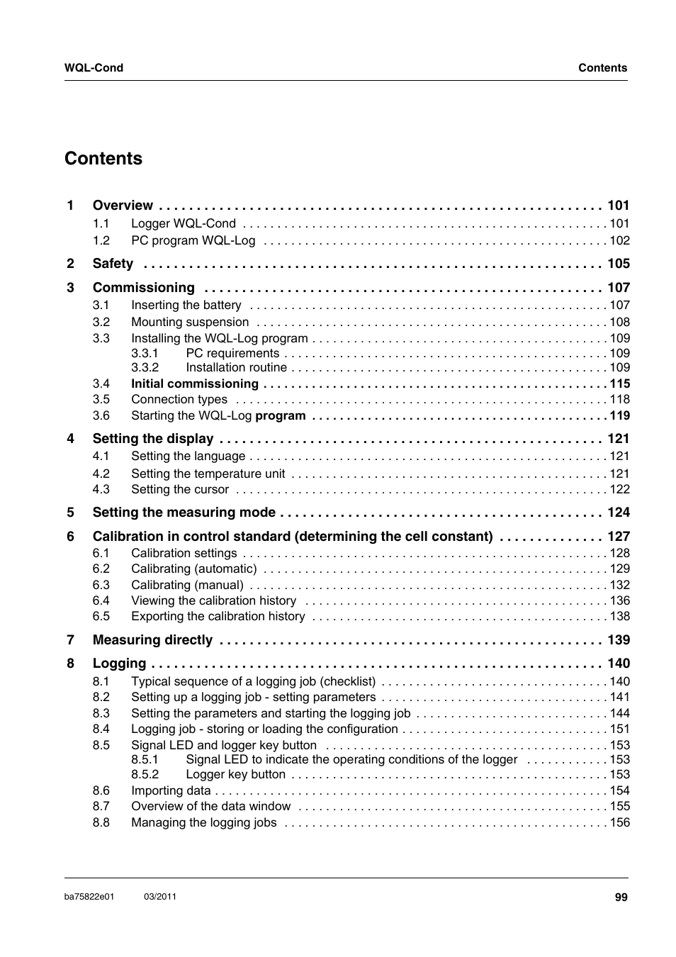 Xylem WQL-Cond CONDUCTIVITY DATALOGGERS User Manual | Page 3 / 98