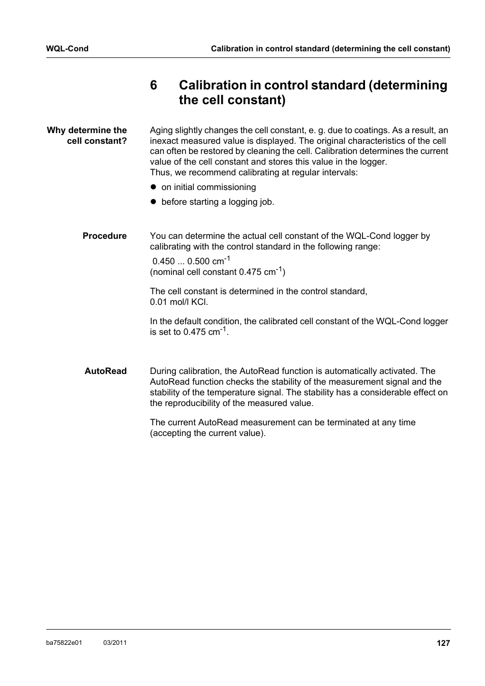 Xylem WQL-Cond CONDUCTIVITY DATALOGGERS User Manual | Page 31 / 98