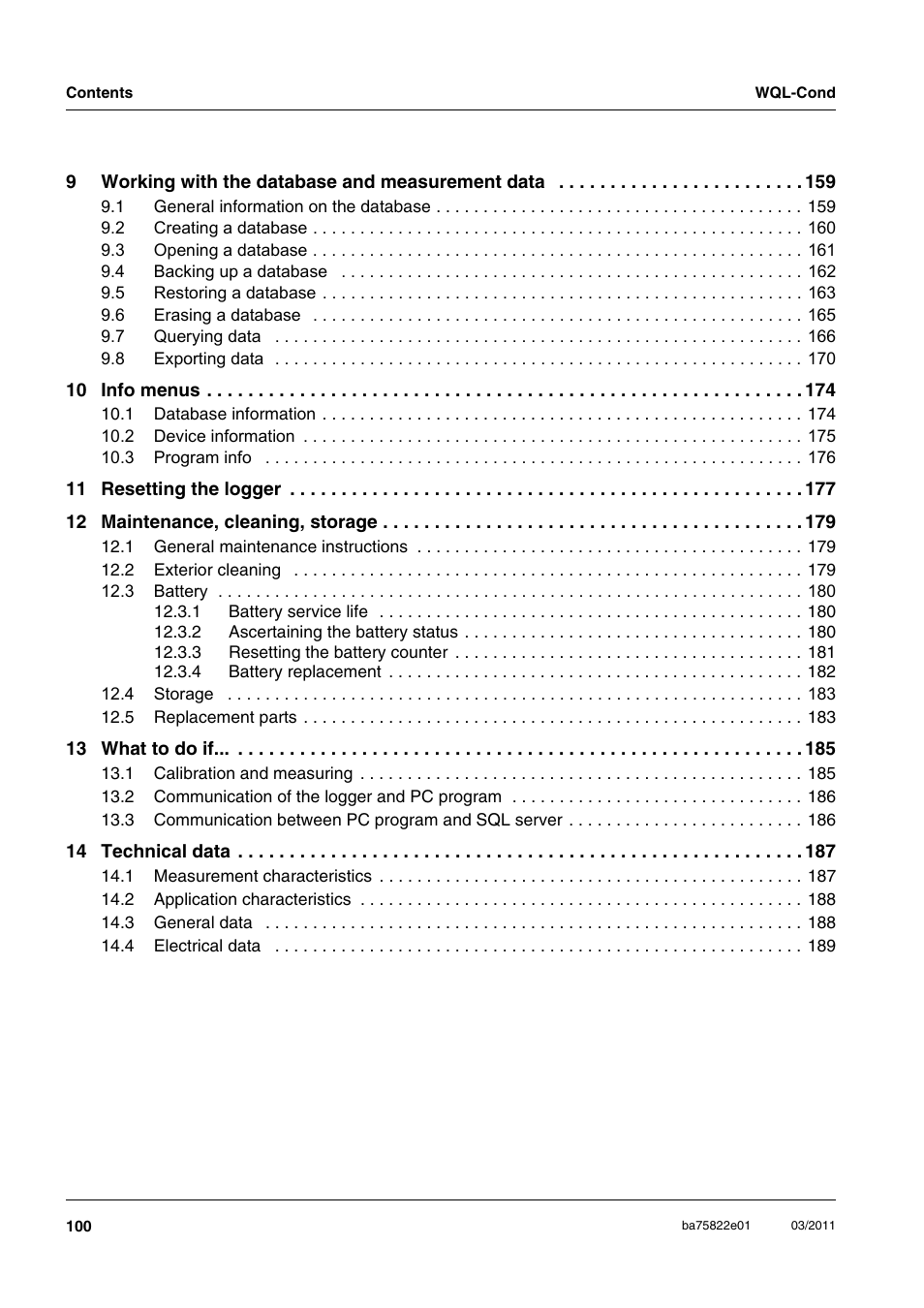 Xylem WQL-Cond CONDUCTIVITY DATALOGGERS User Manual | Page 4 / 98