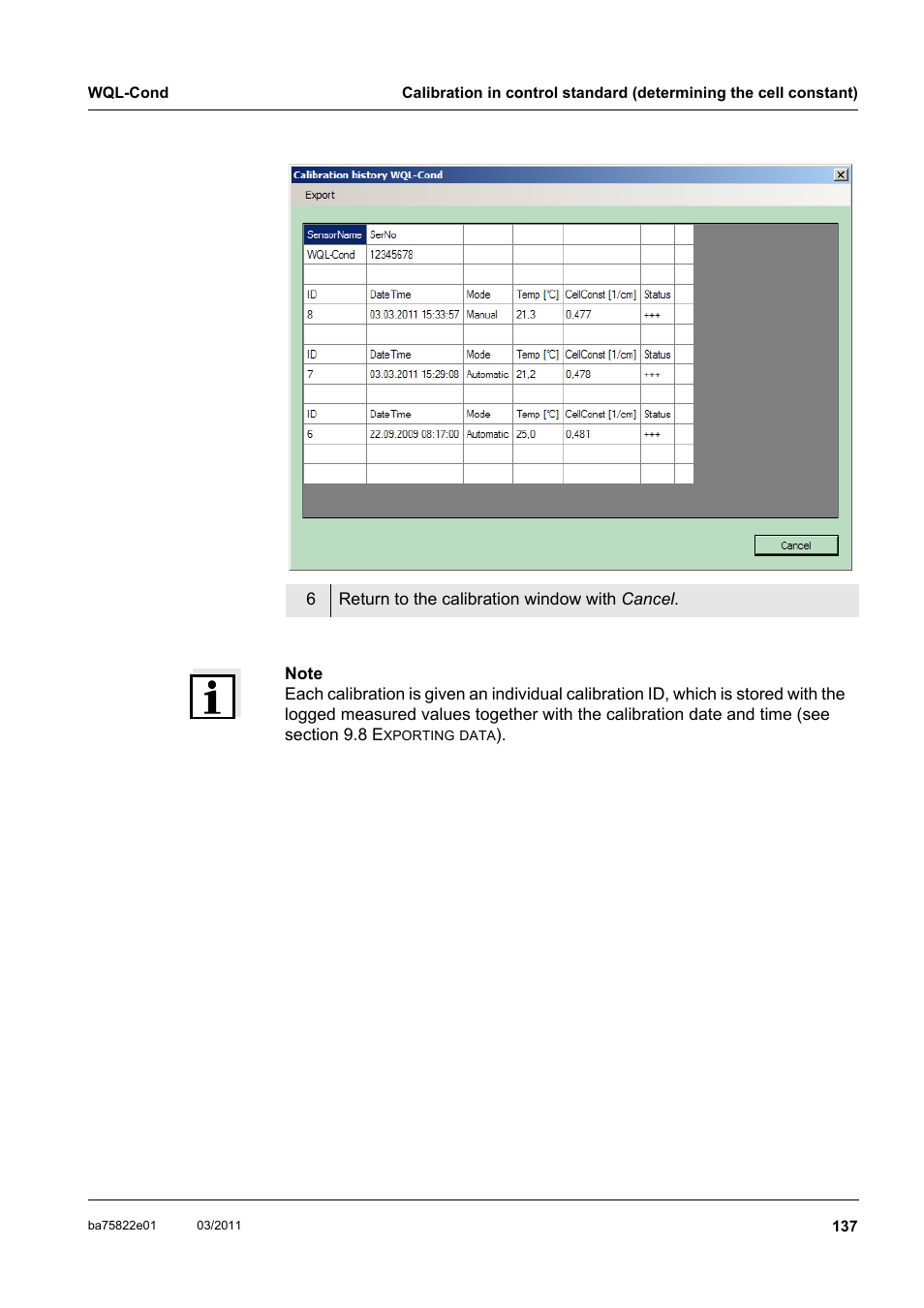 Xylem WQL-Cond CONDUCTIVITY DATALOGGERS User Manual | Page 41 / 98