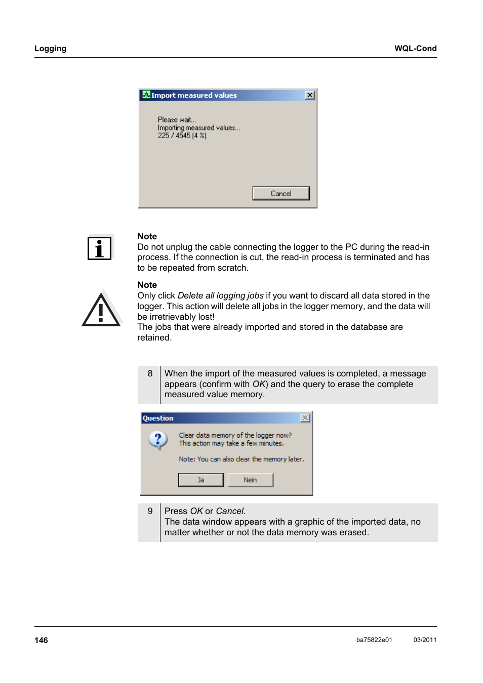 Xylem WQL-Cond CONDUCTIVITY DATALOGGERS User Manual | Page 50 / 98