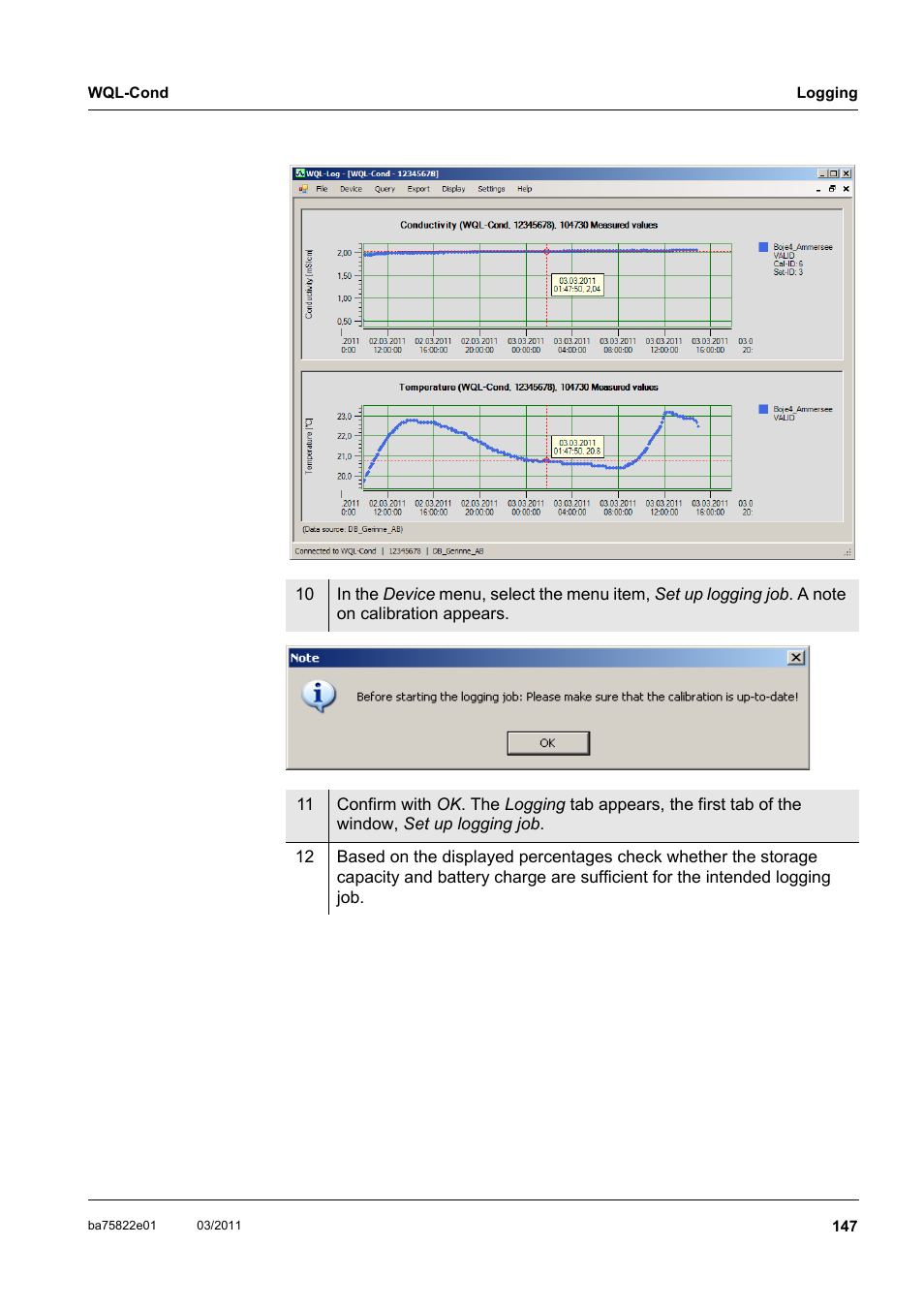 Xylem WQL-Cond CONDUCTIVITY DATALOGGERS User Manual | Page 51 / 98