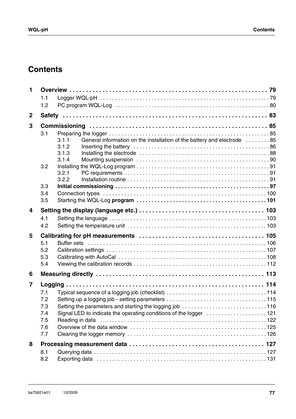 Xylem WQL-pH pH DATALOGGERS User Manual | Page 3 / 74