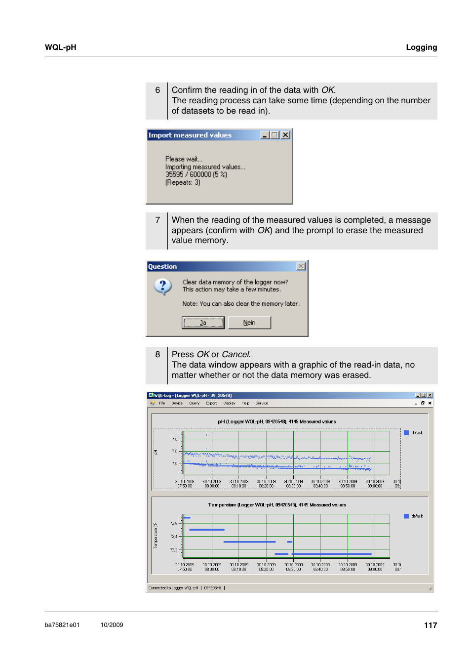 Xylem WQL-pH pH DATALOGGERS User Manual | Page 43 / 74