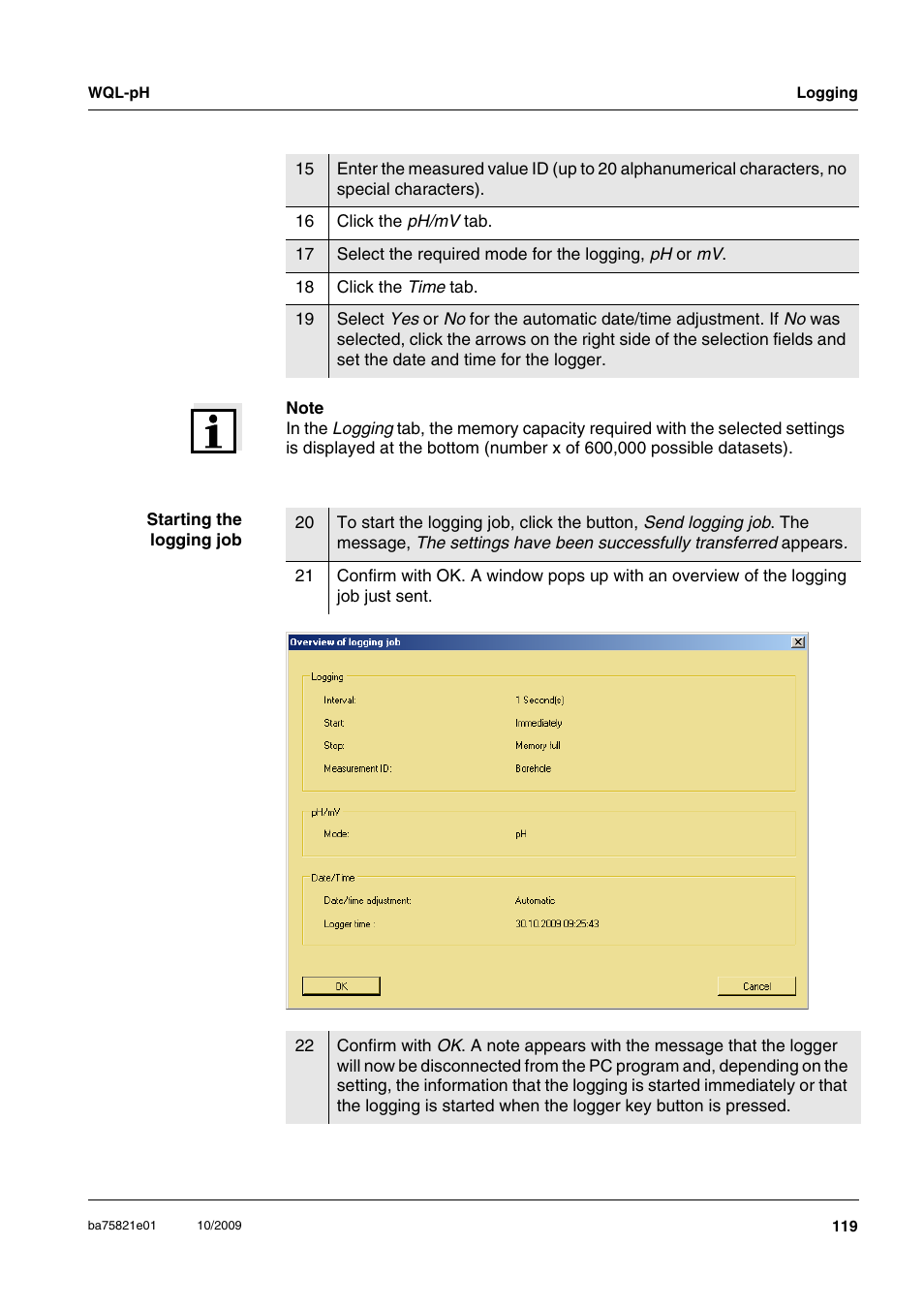 Xylem WQL-pH pH DATALOGGERS User Manual | Page 45 / 74