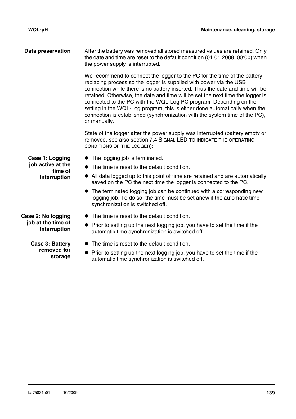Xylem WQL-pH pH DATALOGGERS User Manual | Page 65 / 74